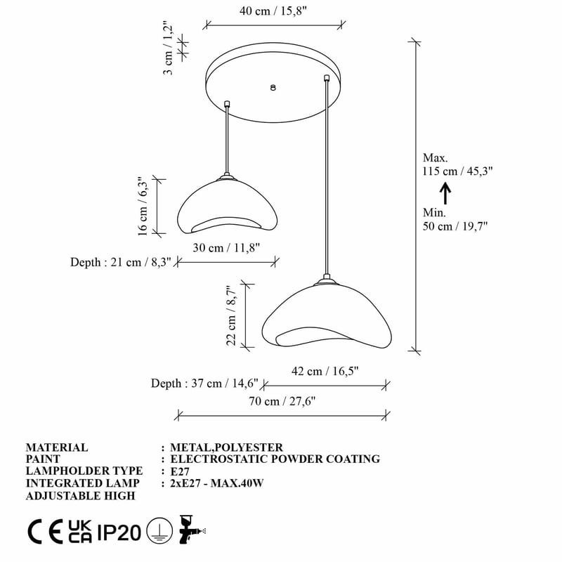 Dasina Pendellampa - Vit - Belysning - Inomhusbelysning & lampor - Taklampor & takbelysning - Kristallkrona & takkrona