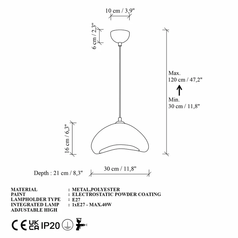 Dasina Pendellampa - Vit - Belysning - Inomhusbelysning & lampor - Taklampor & takbelysning - Kristallkrona & takkrona
