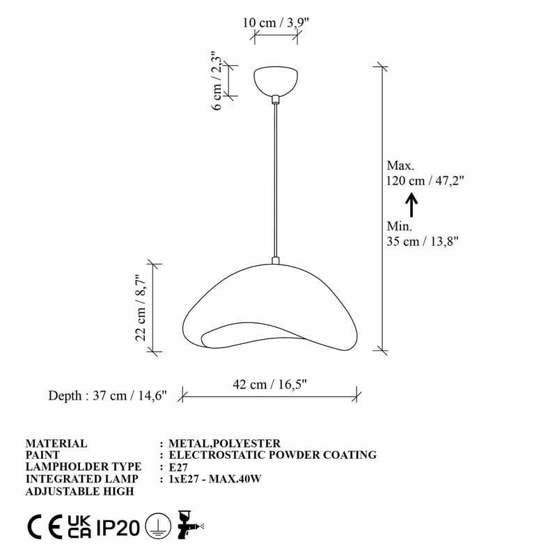 Dasina Pendellampa - Vit - Belysning - Inomhusbelysning & lampor - Taklampor & takbelysning - Kristallkrona & takkrona