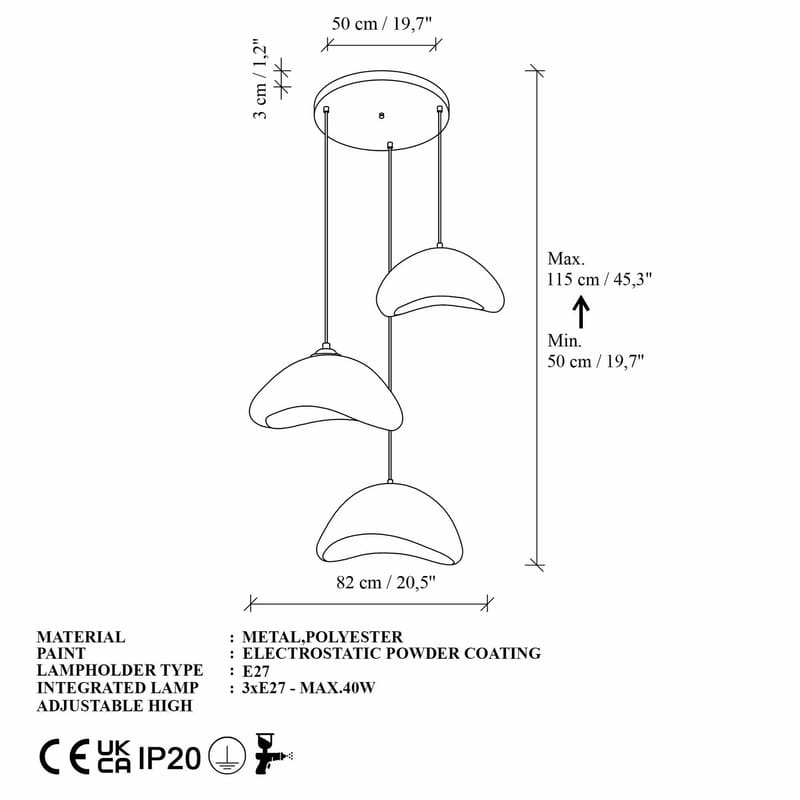 Dasina Pendellampa - Vit - Belysning - Inomhusbelysning & lampor - Taklampor & takbelysning - Kristallkrona & takkrona