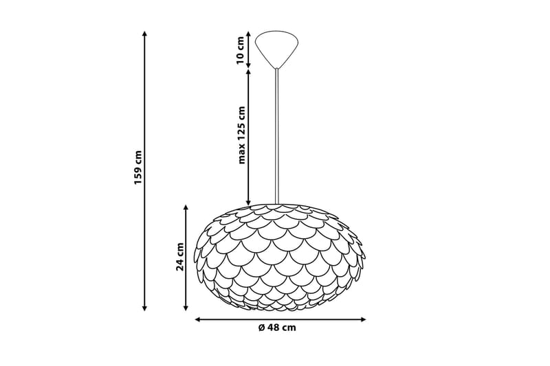 ERGES Taklampa 48 cm - Kökslampa & pendellampa - Sovrumslampa - Fönsterlampa hängande