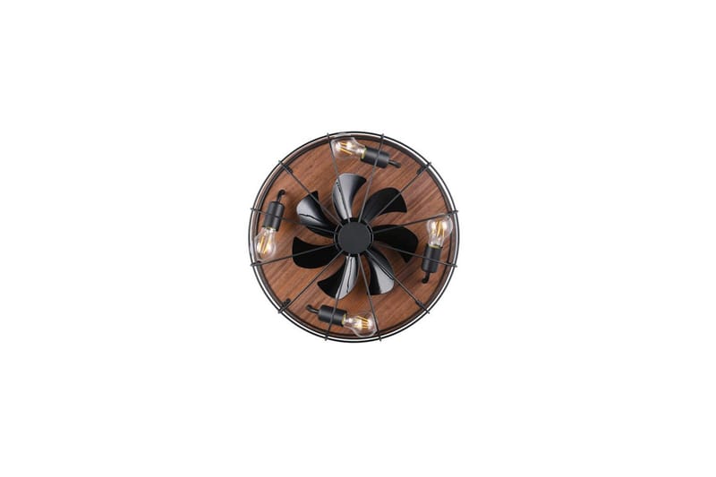 Fläkt TRIO Trondheim Mattsvart/trä - Mattsvart/trä - Belysning - Inomhusbelysning & lampor - Taklampor & takbelysning - Plafond