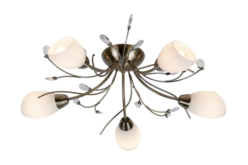 GARDENIA Taklampa 60 Dimbar 5 Lampor Antikmässing - Searchlight - Sovrumslampa - Plafond