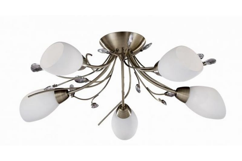 GARDENIA Taklampa 60 Dimbar 5 Lampor Antikmässing - Searchlight - Sovrumslampa - Plafond