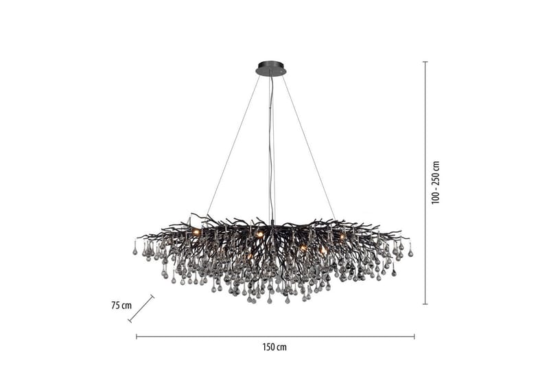 Istapp Paul Neuhaus Krona - Black - Belysning - Inomhusbelysning & lampor - Taklampor & takbelysning - Kristallkrona & takkrona