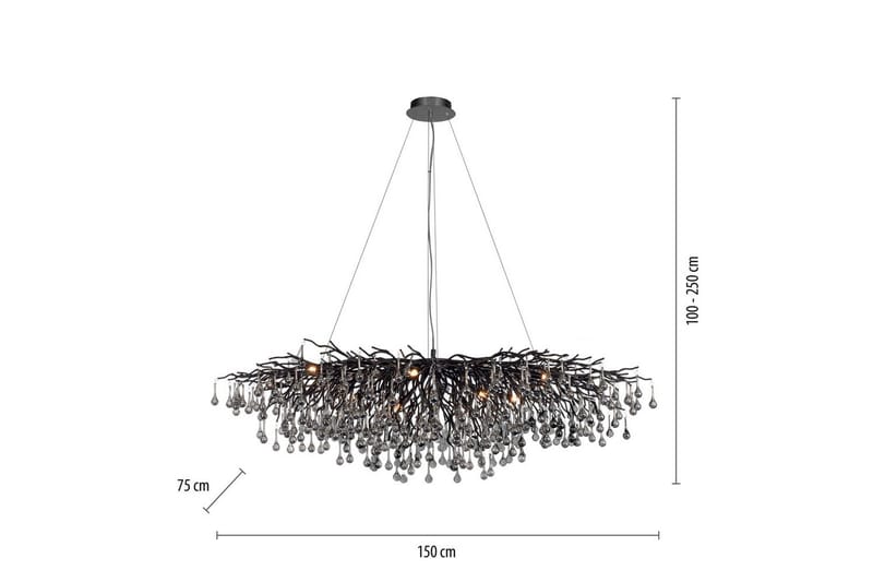 Istapp Paul Neuhaus Krona - Black - Belysning - Inomhusbelysning & lampor - Taklampor & takbelysning - Kristallkrona & takkrona