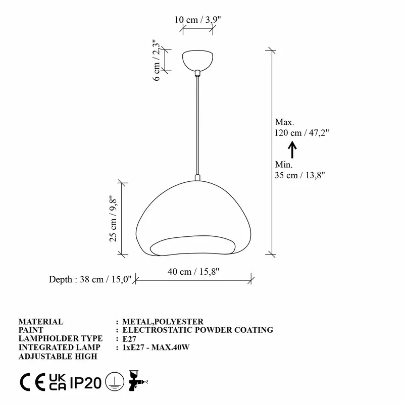 Kaolins Pendellampa - Vit - Belysning - Inomhusbelysning & lampor - Taklampor & takbelysning - Kristallkrona & takkrona