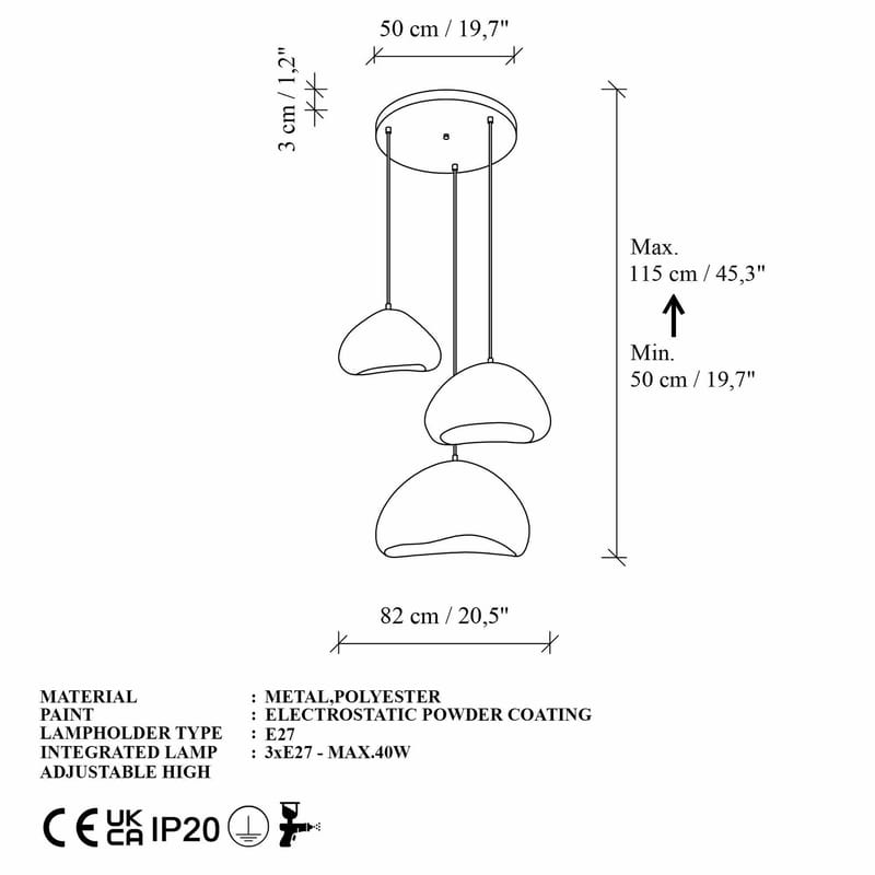 Kaolins Pendellampa - Vit - Belysning - Inomhusbelysning & lampor - Taklampor & takbelysning - Kristallkrona & takkrona