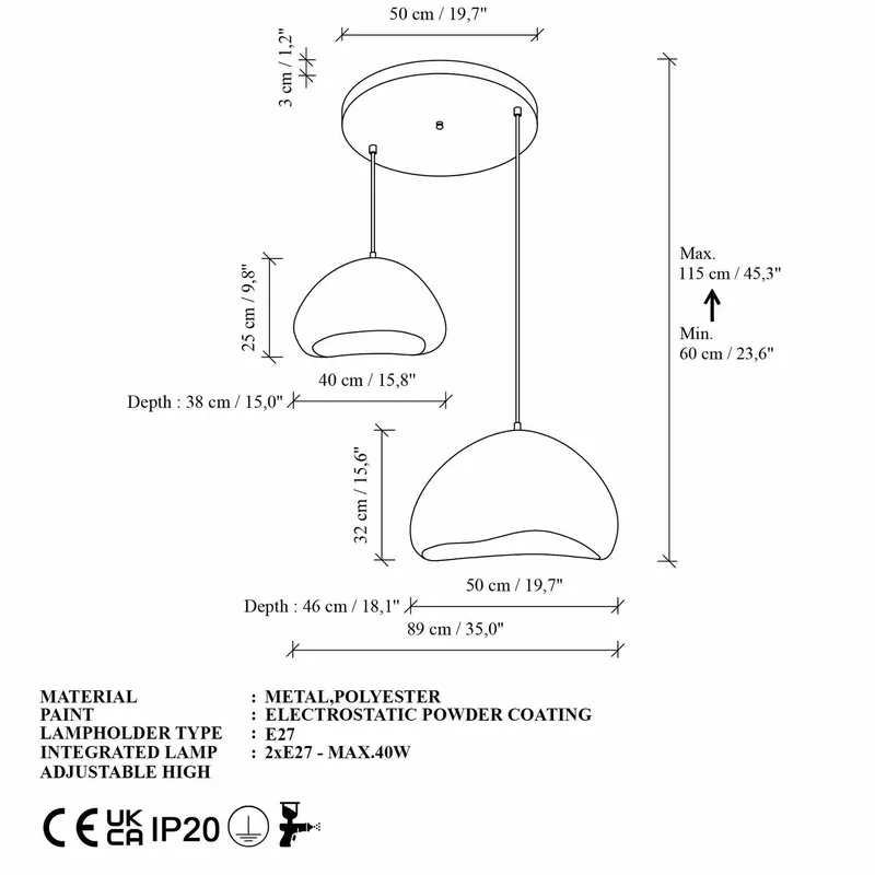 Kaolins Pendellampa - Vit - Belysning - Inomhusbelysning & lampor - Taklampor & takbelysning - Kristallkrona & takkrona