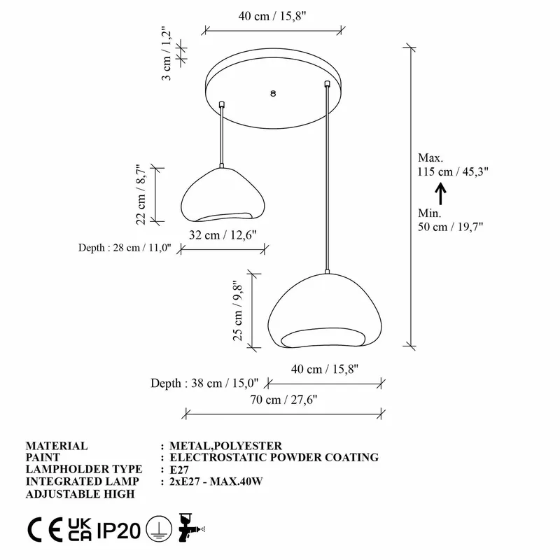 Kaolins Pendellampa - Vit - Belysning - Inomhusbelysning & lampor - Taklampor & takbelysning - Kristallkrona & takkrona