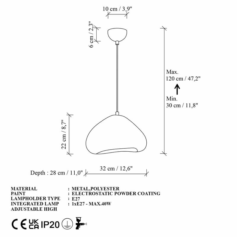 Kaolins Pendellampa - Vit - Belysning - Inomhusbelysning & lampor - Taklampor & takbelysning - Kristallkrona & takkrona