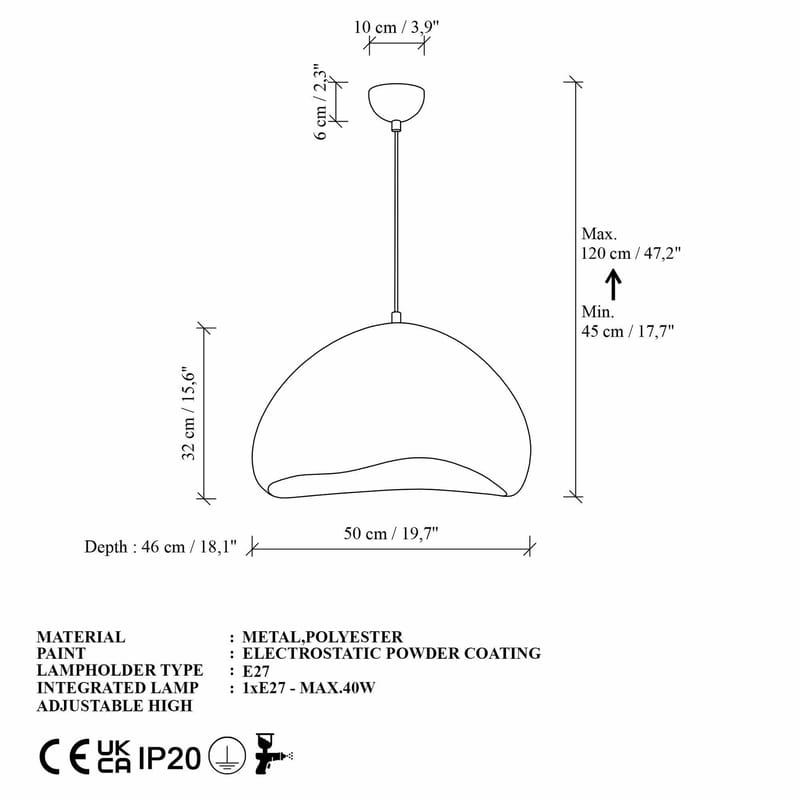 Kaolins Pendellampa - Vit - Belysning - Inomhusbelysning & lampor - Taklampor & takbelysning - Kristallkrona & takkrona