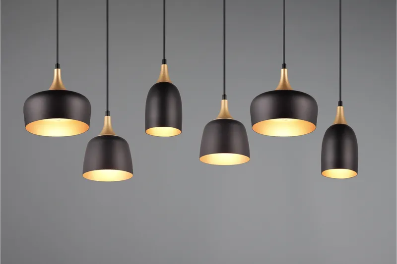 Chiraz Taklampa 6L E27 mattsvart/ mattmässing - Matt svart/Matt mässing - Belysning - Inomhusbelysning & lampor - Taklampor & takbelysning - Kökslampa & pendellampa