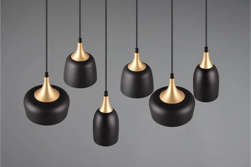 Chiraz Taklampa 6L E27 mattsvart/ mattmässing - Matt svart/Matt mässing - Belysning - Inomhusbelysning & lampor - Taklampor & takbelysning - Kökslampa & pendellampa