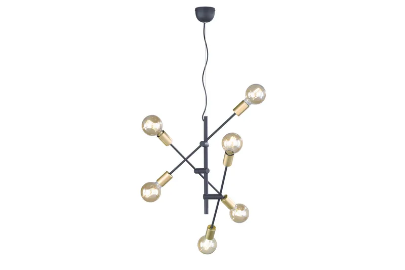 Cross Taklampa 6L E27 mattsvart/ guld - Matt svart/Guld - Belysning - Inomhusbelysning & lampor - Taklampor & takbelysning - Kökslampa & pendellampa