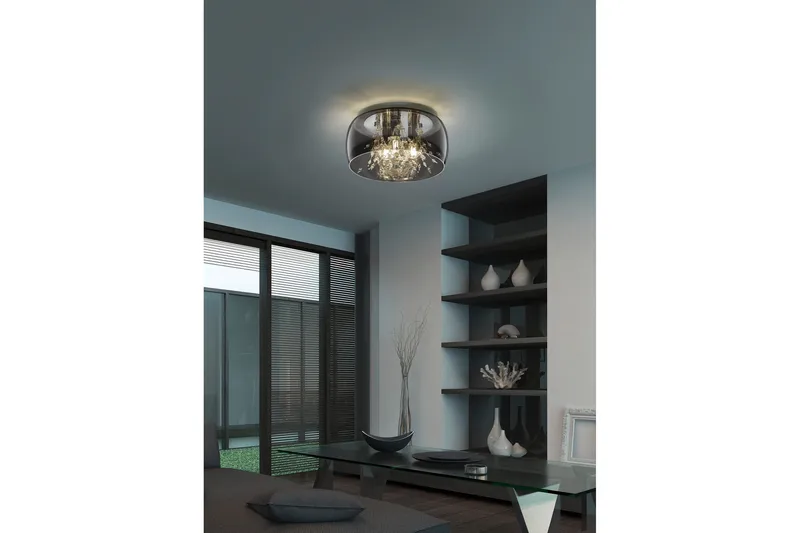 Crystel Plafond 35 cm 3xE14 krom/ rökglas - Krom/Rökglas - Belysning - Inomhusbelysning & lampor - Taklampor & takbelysning - Kökslampa & pendellampa