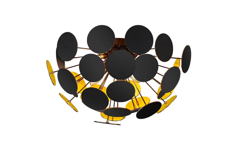 Discalgo Plafond 3L E14 mattsvart, Matt svart/Guld