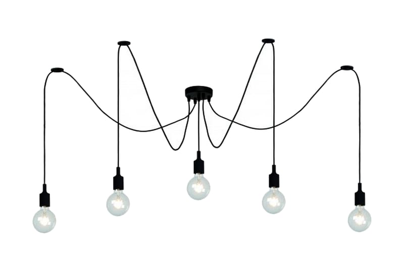 FIX Taklampa 150 Dimbar 5 Lampor Svart - Fönsterlampa hängande - Kökslampa & pendellampa - Sovrumslampa