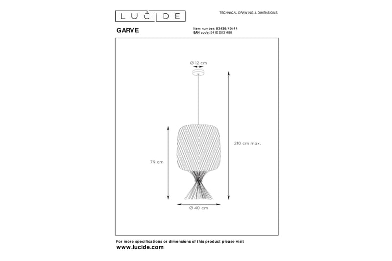 GARVE Pendellampa Beige/Brun - Lucide - Kökslampa & pendellampa - Sovrumslampa - Fönsterlampa hängande