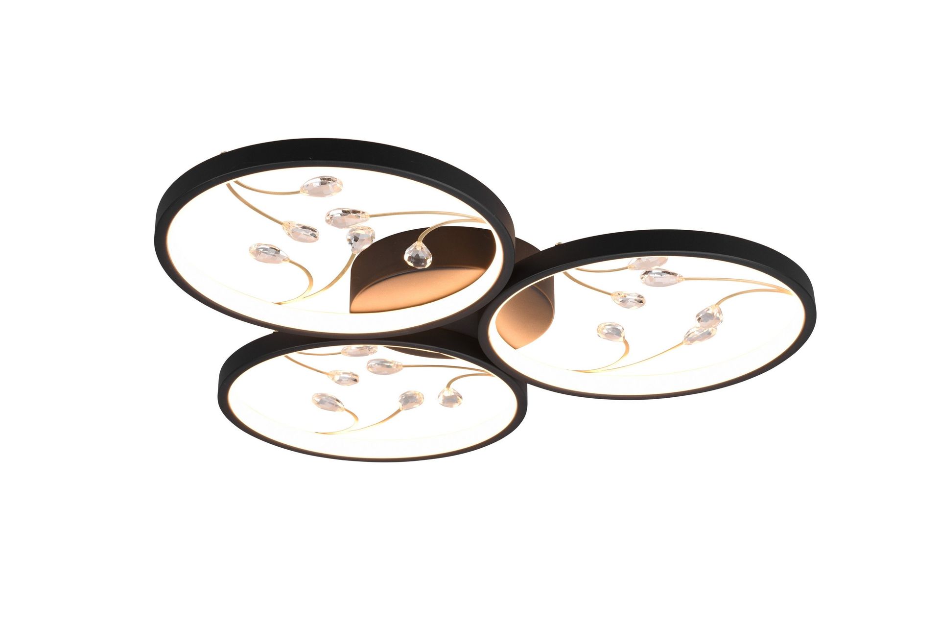 Groovy LED Plafond 3L mattsvart/ guld - Matt svart/Guld