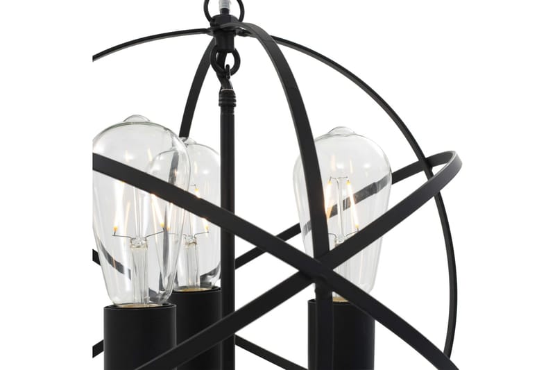 Hänglampa svart sfär 3xE27-lampor - Svart - Fönsterlampa hängande - Kökslampa & pendellampa - Sovrumslampa