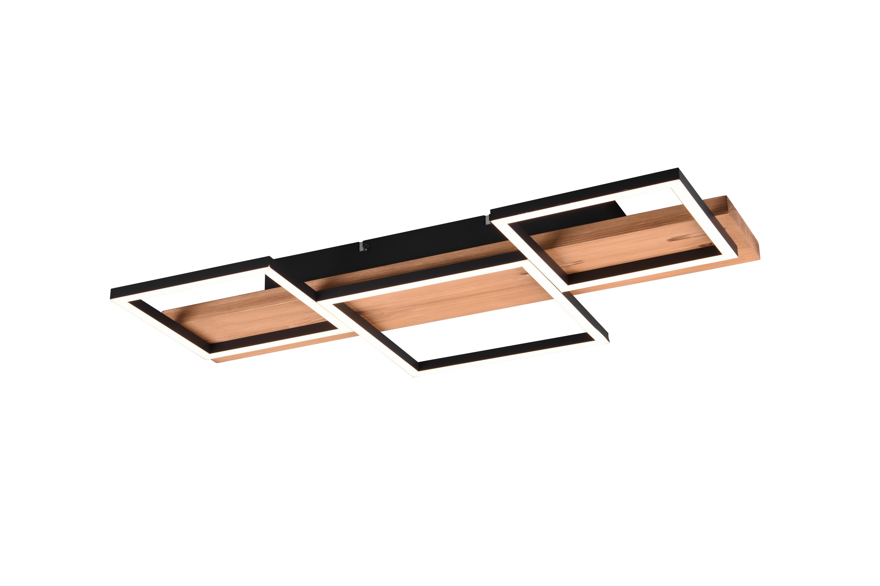 HARPER LED-Taklampa 65 cm Mattsvart/Trä - Trä