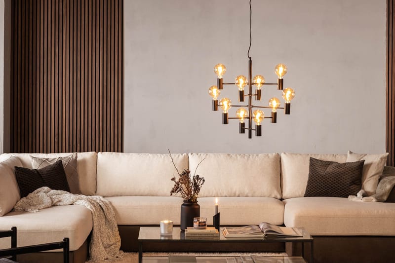 LEANNE Taklampa 75 Dimbar 10 Lampor Svart - Lucide - Fönsterlampa hängande - Kökslampa & pendellampa - Sovrumslampa