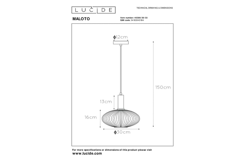 MALOTO Pendellampa Grön - Lucide - Fönsterlampa hängande - Kökslampa & pendellampa - Sovrumslampa