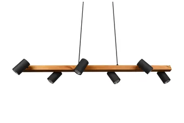 Marley Taklampa 115cm 6L 6xGU10 mattsvart/ trä - Matt svart/Trä - Belysning - Inomhusbelysning & lampor - Taklampor & takbelysning - Kökslampa & pendellampa