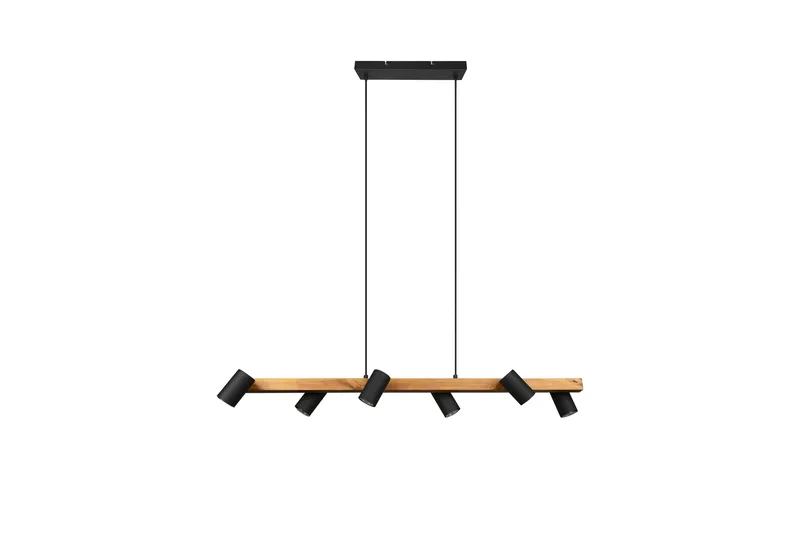 Marley Taklampa 115cm 6L 6xGU10 mattsvart/ trä - Matt svart/Trä - Belysning - Inomhusbelysning & lampor - Taklampor & takbelysning - Kökslampa & pendellampa