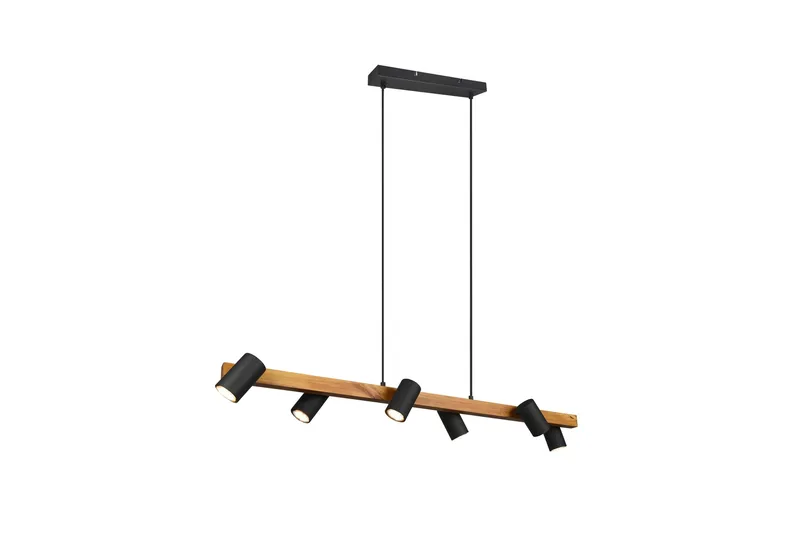 Marley Taklampa 115cm 6L 6xGU10 mattsvart/ trä - Matt svart/Trä - Belysning - Inomhusbelysning & lampor - Taklampor & takbelysning - Kökslampa & pendellampa