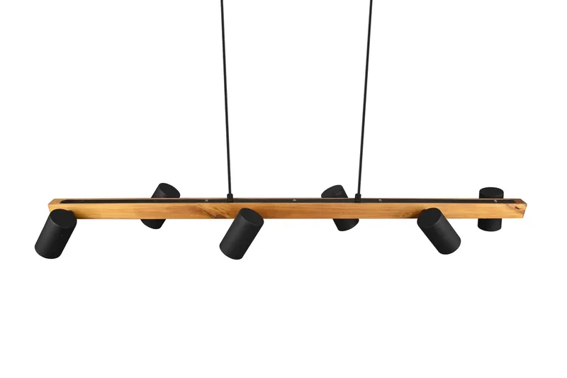 Marley Taklampa 115cm 6L 6xGU10 mattsvart/ trä - Matt svart/Trä - Belysning - Inomhusbelysning & lampor - Taklampor & takbelysning - Kökslampa & pendellampa