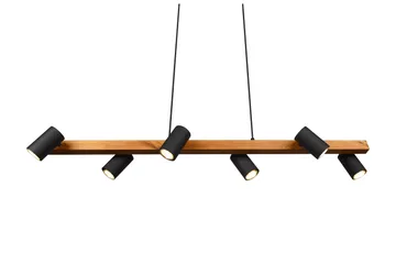 Marley Taklampa 115cm 6L 6xGU10 mattsvart/ trä - Matt svart/Trä - Belysning - Inomhusbelysning & lampor - Taklampor & takbelysning - Kökslampa & pendellampa