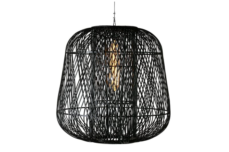 MEIRE Hänglampa 100x100 cm Bambu/Svart - Kökslampa & pendellampa - Sovrumslampa - Nätlampa - Fönsterlampa hängande