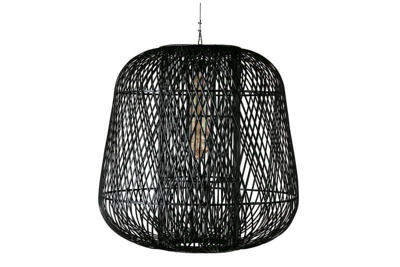 MEIRE Hänglampa 100x100 cm Bambu/Svart - Kökslampa & pendellampa - Sovrumslampa - Nätlampa - Fönsterlampa hängande