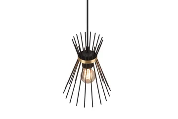 Rod Taklampa 1L E27 svart/ guld - Svart/Guld - Belysning - Inomhusbelysning & lampor - Taklampor & takbelysning - Kökslampa & pendellampa
