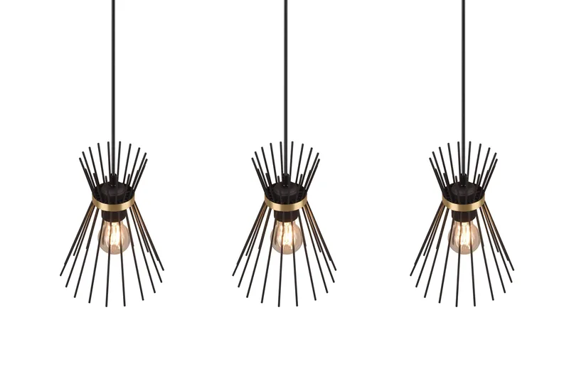 Rod Taklampa 3L E27 svart/ guld - Svart/Guld - Belysning - Inomhusbelysning & lampor - Taklampor & takbelysning - Kökslampa & pendellampa