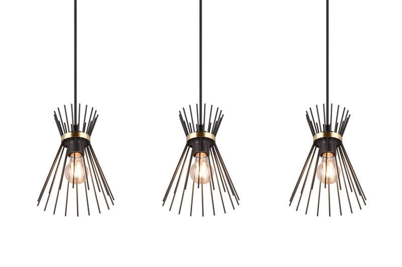 Rod Taklampa 3L E27 svart/ guld - Svart/Guld - Belysning - Inomhusbelysning & lampor - Taklampor & takbelysning - Kökslampa & pendellampa