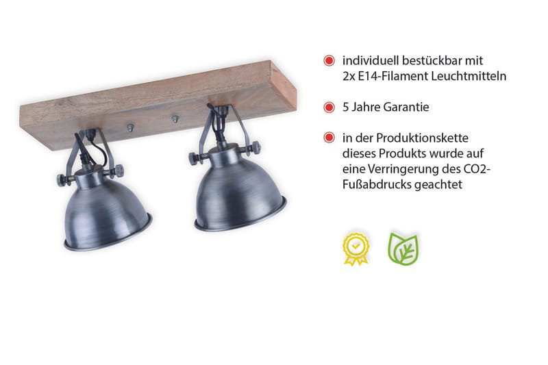 SAMIA vägg- o taklampa, järn 24x22 cm - Grå/Natur - Belysning - Inomhusbelysning & lampor - Taklampor & takbelysning - Kökslampa & pendellampa