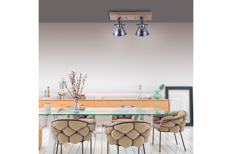 SAMIA vägg- o taklampa, järn 24x22 cm - Grå/Natur - Belysning - Inomhusbelysning & lampor - Taklampor & takbelysning - Kökslampa & pendellampa