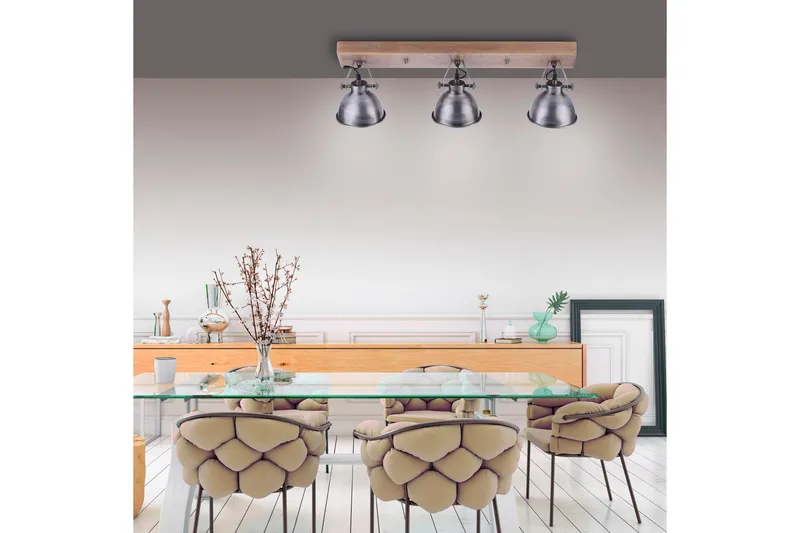 SAMIA vägg- o taklampa, järn 24x25 cm - Grå/Natur - Belysning - Inomhusbelysning & lampor - Taklampor & takbelysning - Kökslampa & pendellampa