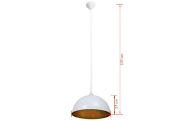 Taklampa 2 st höjdjusterbar halvrund vit - Vit - Belysning - Inomhusbelysning & lampor - Taklampor & takbelysning - Kökslampa & pendellampa
