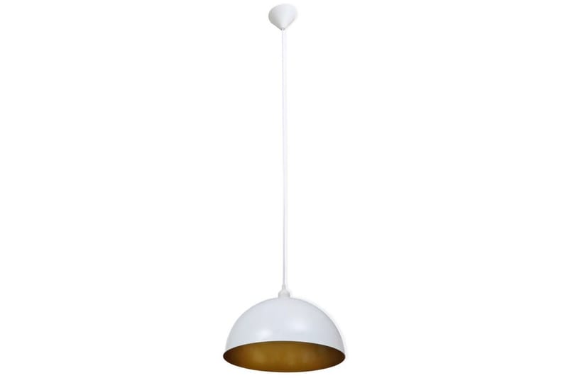 Taklampa 2 st höjdjusterbar halvrund vit - Vit - Belysning - Inomhusbelysning & lampor - Taklampor & takbelysning - Kökslampa & pendellampa