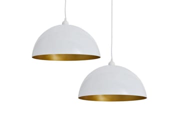 Taklampa 2 st höjdjusterbar halvrund vit - Vit - Belysning - Inomhusbelysning & lampor - Taklampor & takbelysning - Kökslampa & pendellampa