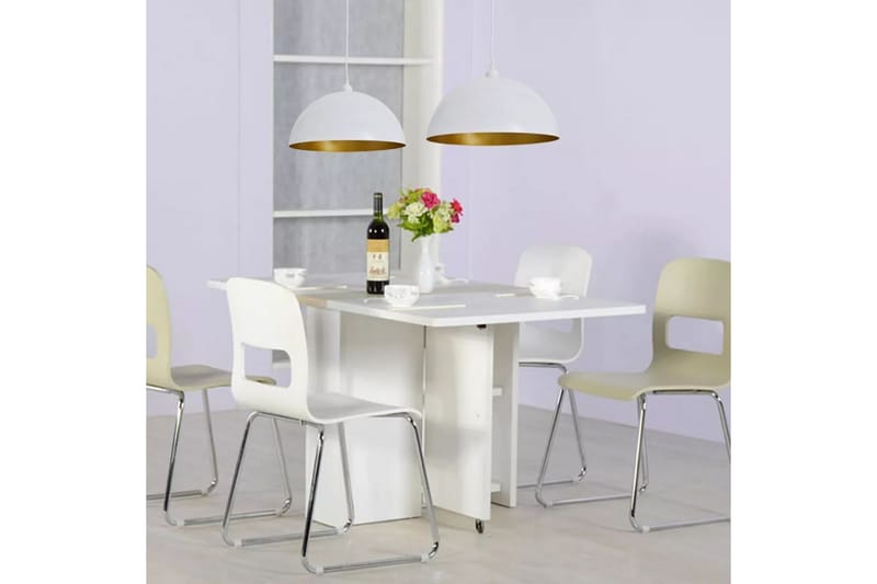 Taklampa 2 st höjdjusterbar halvrund vit - Vit - Belysning - Inomhusbelysning & lampor - Taklampor & takbelysning - Kökslampa & pendellampa