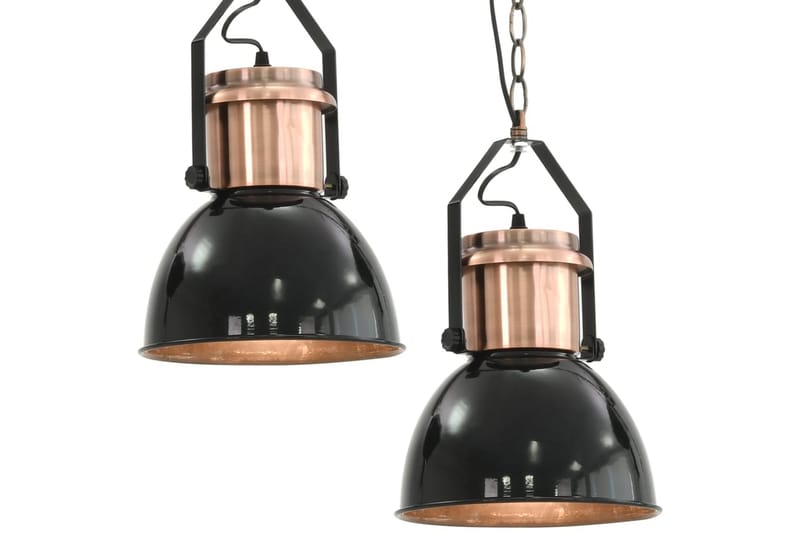 Taklampa 2 st svart rund E27 - Svart - Belysning - Inomhusbelysning & lampor - Taklampor & takbelysning - Kökslampa & pendellampa