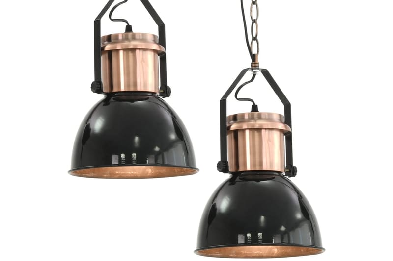 Taklampa 2 st svart rund E27 - Svart - Kökslampa & pendellampa - Sovrumslampa - Fönsterlampa hängande