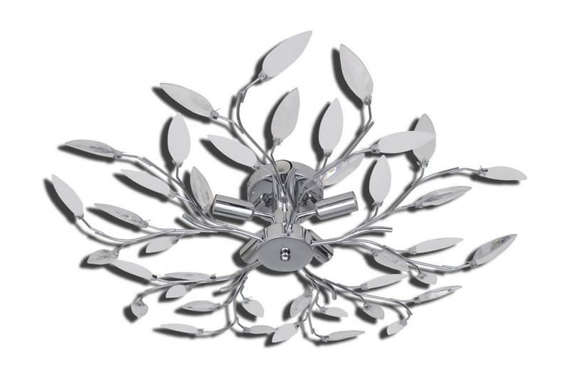 Taklampa 5-armad E14 med kristallöv vit/transparent - Vit - Belysning - Inomhusbelysning & lampor - Taklampor & takbelysning - Kökslampa & pendellampa