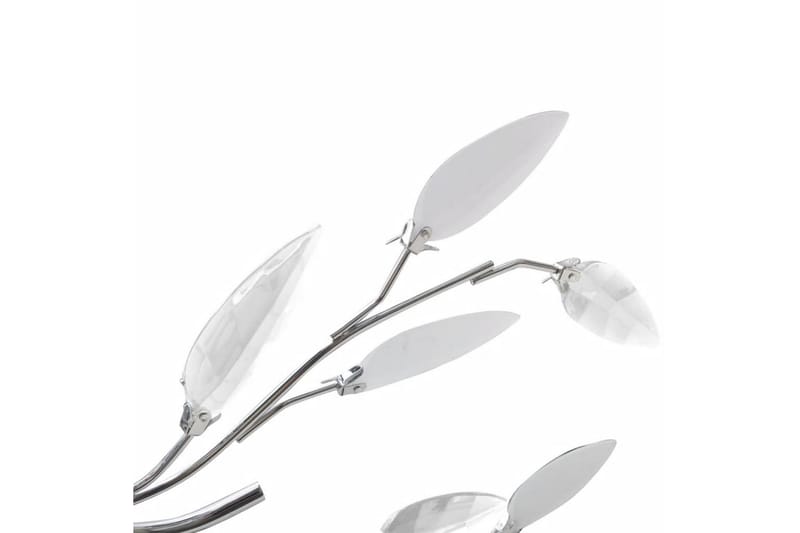 Taklampa 5-armad E14 med kristallöv vit/transparent - Vit - Belysning - Inomhusbelysning & lampor - Taklampor & takbelysning - Kökslampa & pendellampa