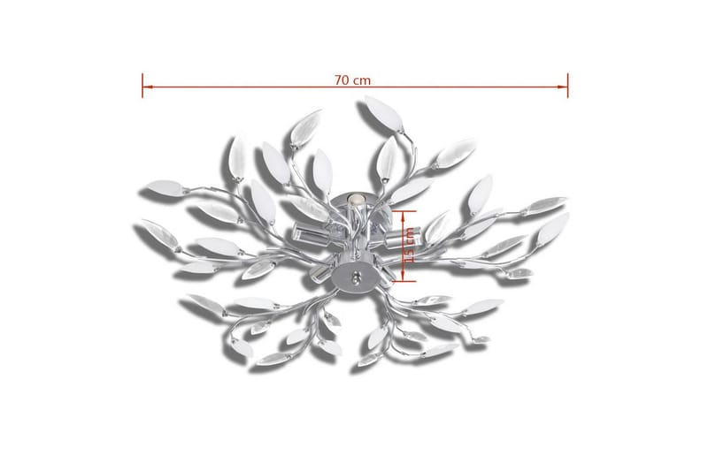 Taklampa 5-armad E14 med kristallöv vit/transparent - Vit - Belysning - Inomhusbelysning & lampor - Taklampor & takbelysning - Kökslampa & pendellampa